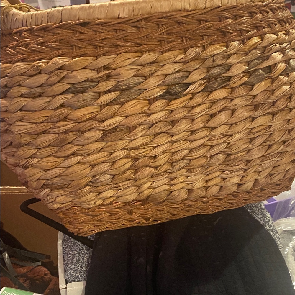 NWT Studio McGee Large Woven Brown Storage Basket - Picture 4 of 8